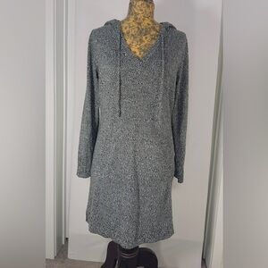 Gray Hooded Knit Dress